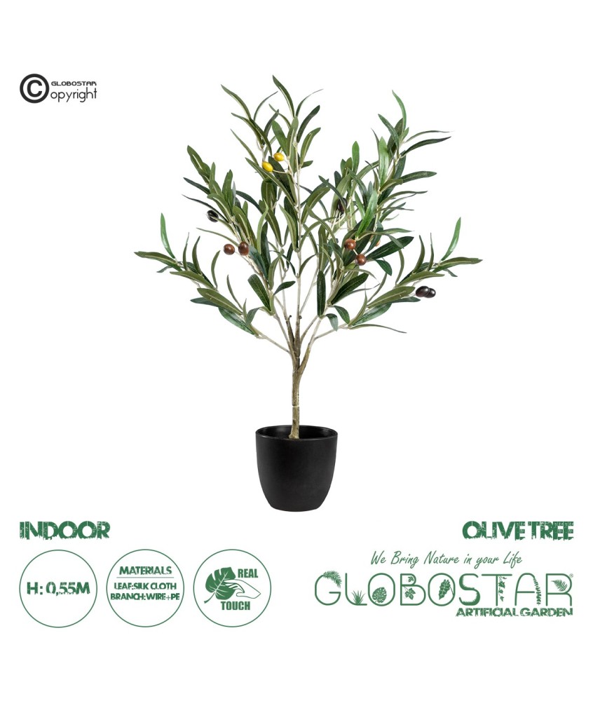 GloboStar® Artificial Garden OLIVE TREE 20051 Τεχνητό Διακοσμητικό Φυτό Ελιά Υ55cm